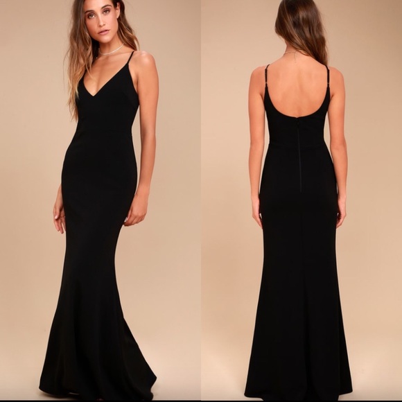 infinite glory black maxi dress